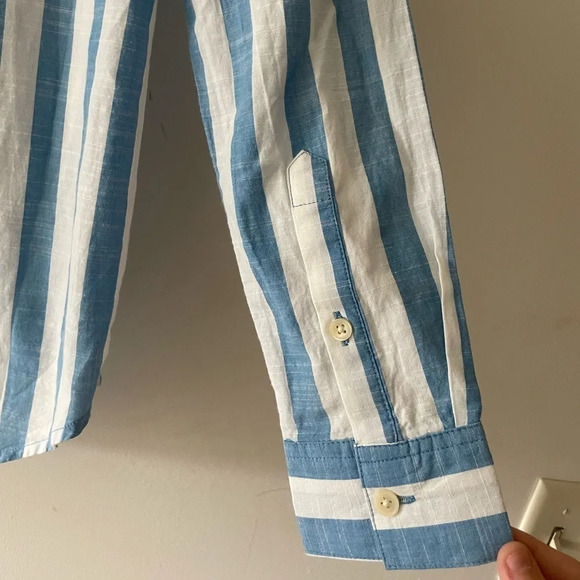 NWT Style & Co. Blue and White Striped Button Down Shirt - Picture 7 of 8